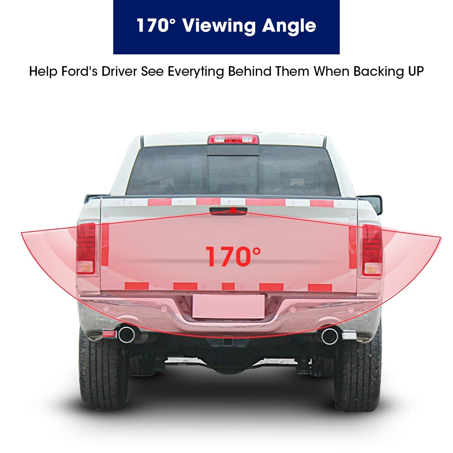 Tailgate Handle with Rearview Backup Camera Compatible for Dodge Ram 1500(Years 2009-2017),2500 3500 (Years 2010-2017), RCA Connector