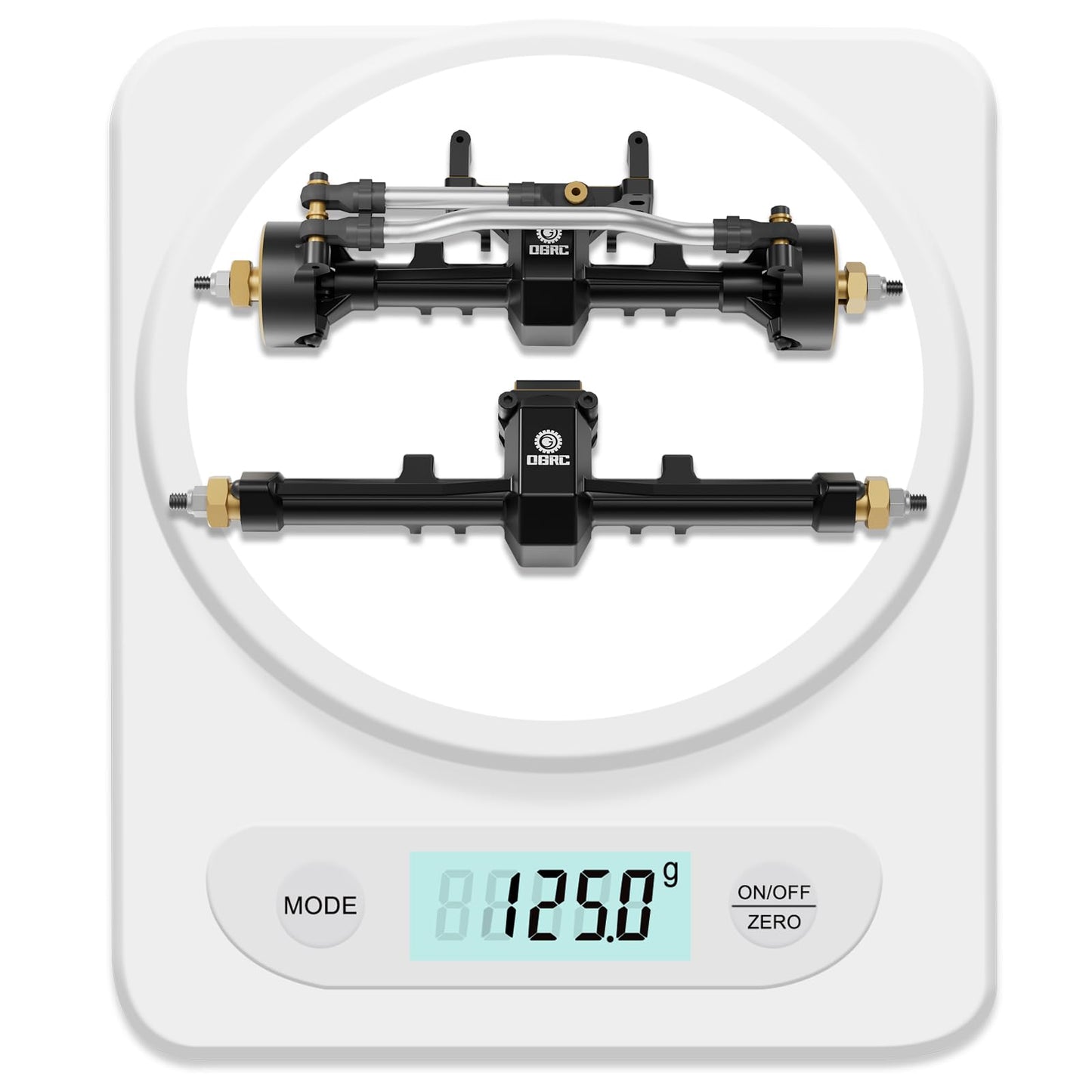 OGRC 1/24 +5mm Extended Axle Set with 50° Steering Angle, Brass Knuckles, Truss & Servo Mount, Compatible with Axial SCX24 Deadbolt C10 JLU Gladiator Bronco RC Crawler (Black)