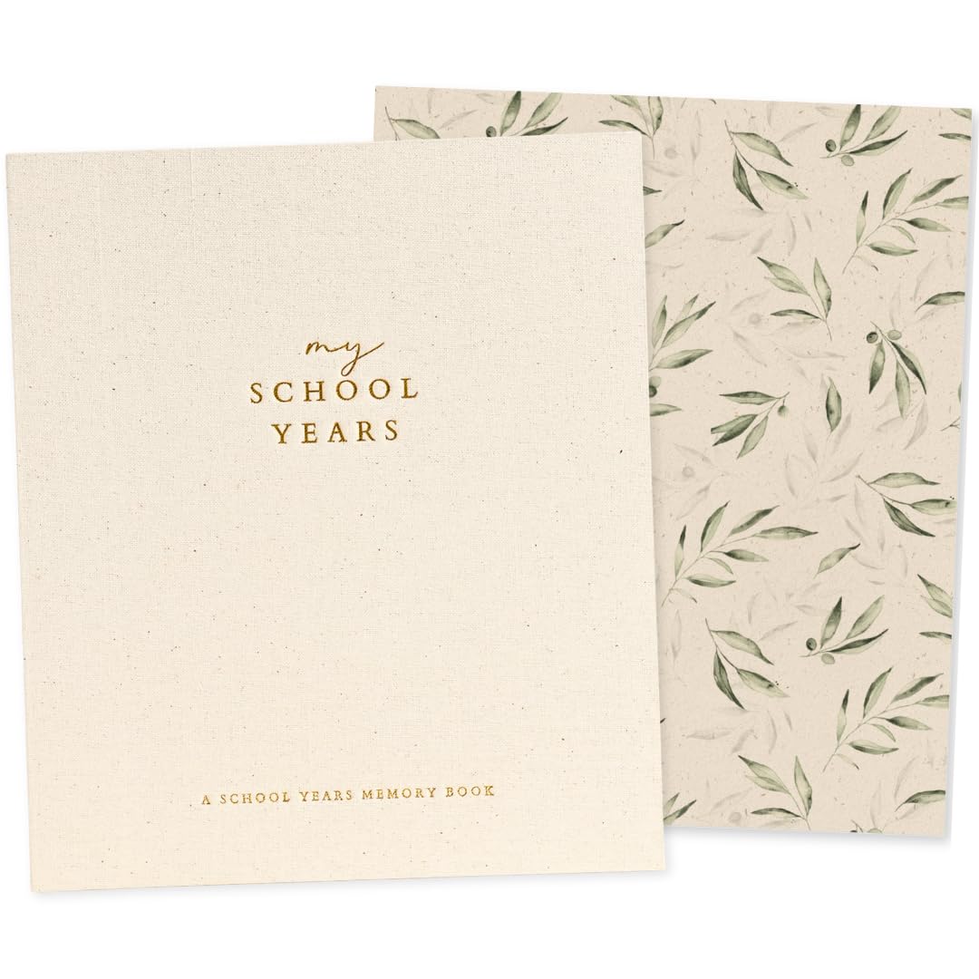 Peachly My School Years Memory Book for Kids & School Photo Album – School Picture Photo Album Childhood Memory Book - School Keepsake Organizer School Days (Beige - Preschool to 12th Grade)