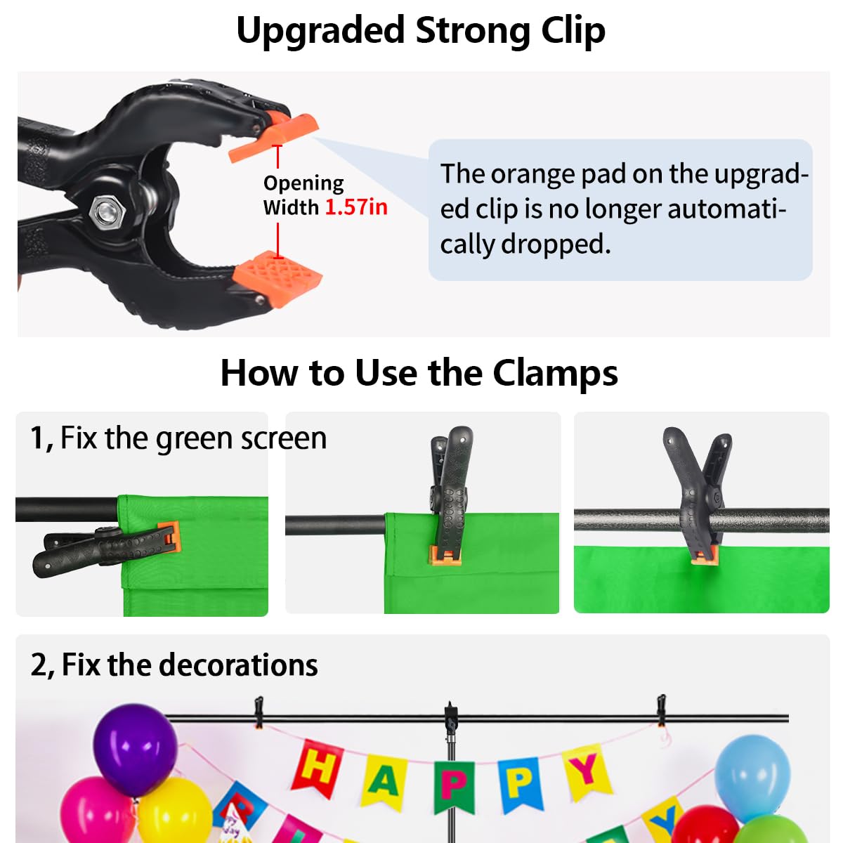 Blue Green Screen Backdrop Kit, HEMMOTOP 2-in-1 6.5x5 ft Green Screen Stand for Streaming,Blue Greenscreen Background with Adjustable Photo Backdrop Stand for Photography,Zoom with Carrying Case&Clips