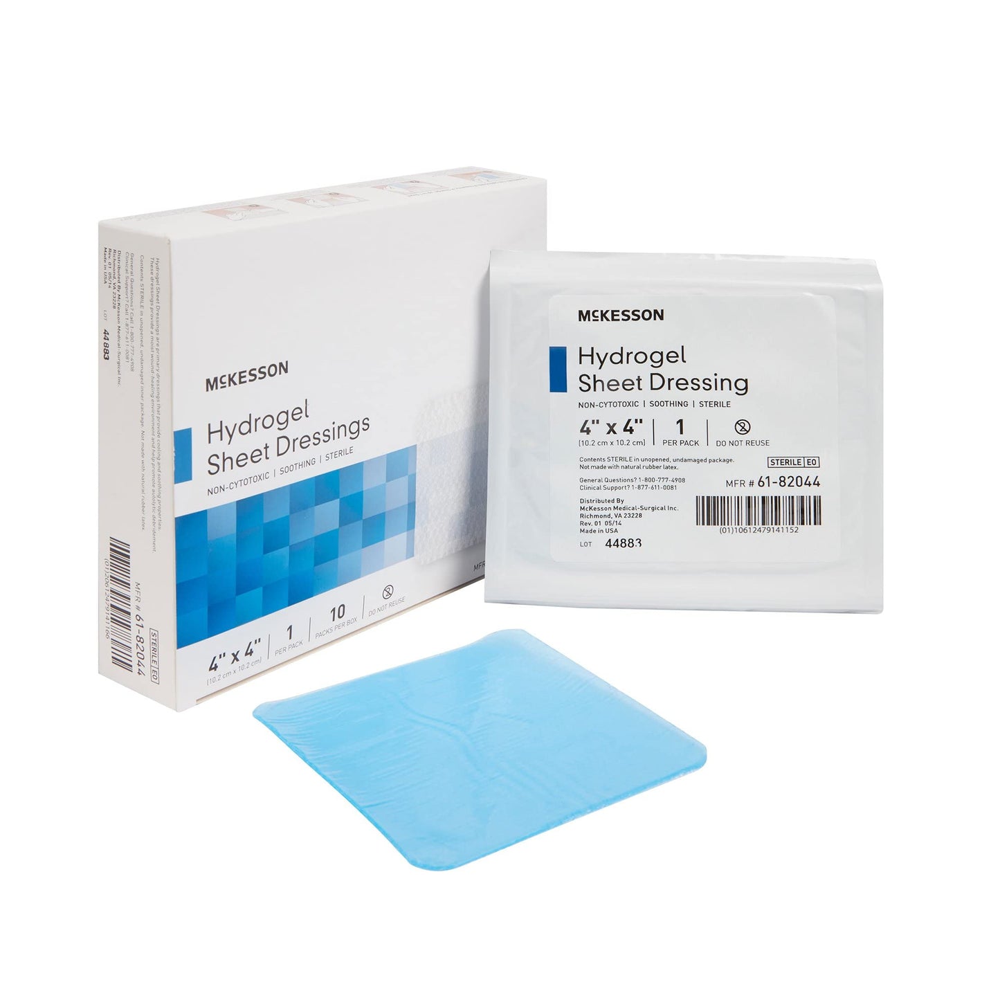 McKesson Hydrogel Sheet Dressing, Sterile, 4 in x 4 in, 10 count