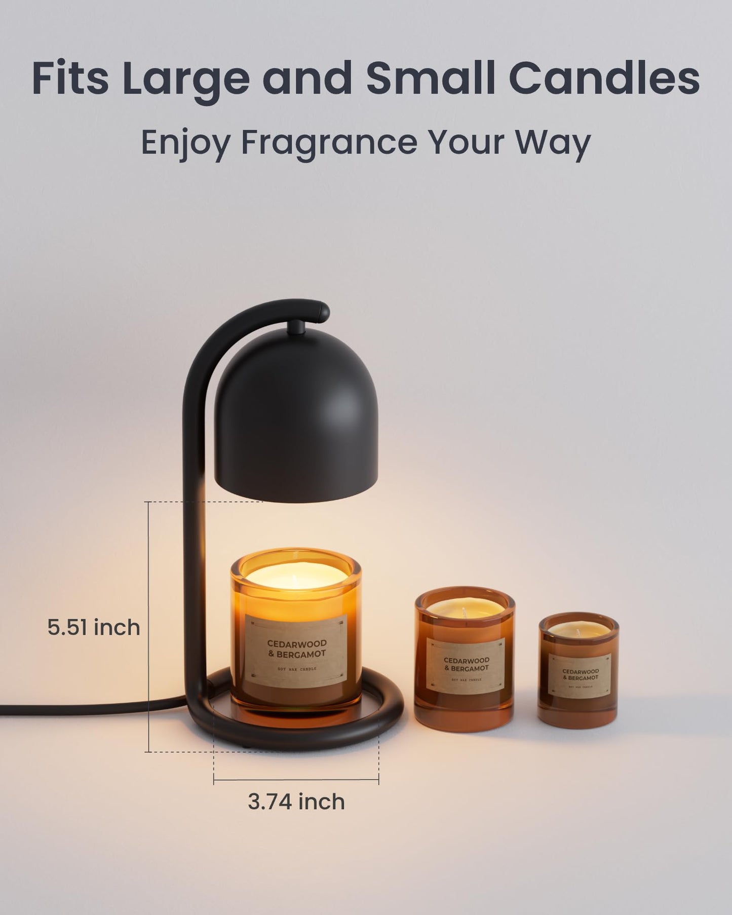 SwitchBot Smart Candle Warmer Lamp with Timer & Voice Control — Dimmable Flameless Candle Wax Melter, Matter-Enabled for Apple Home & Alexa, Birthday & Mother's Day, Gift for Women, Home Decor