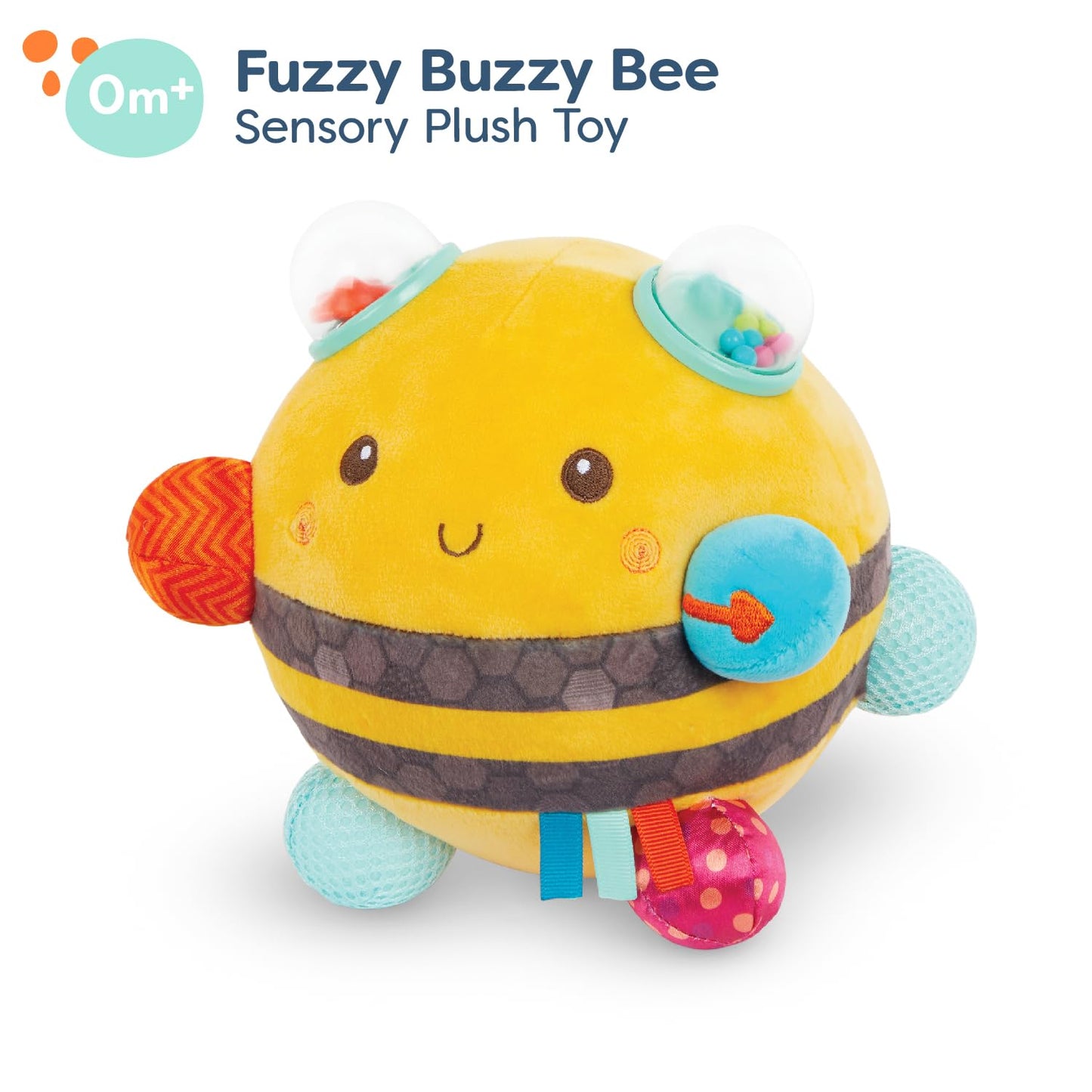 B. toys – Sensory Plush Bumble Bee with Fun Features, Interactive Play, Bumps, Colors, Textures & Sounds, Toys for Infants, Babies – 0+ Months