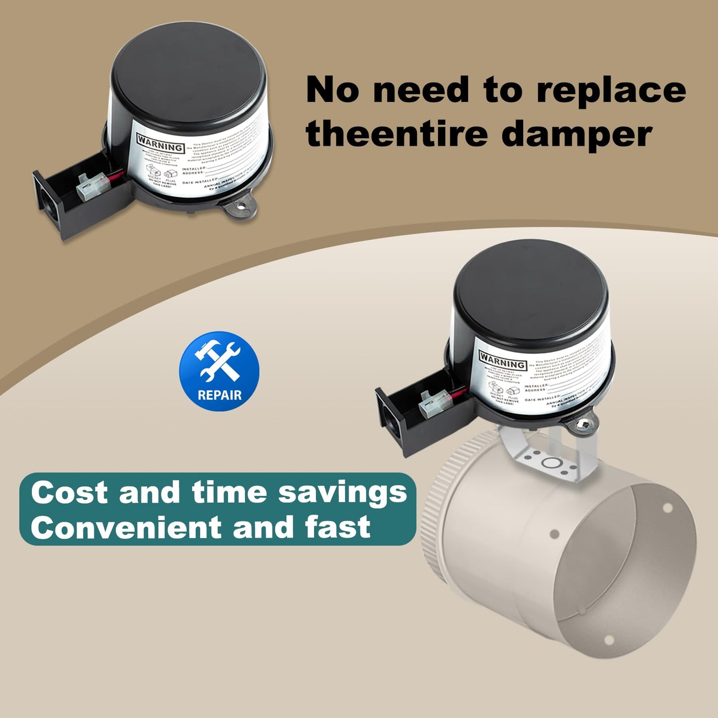 GVD-RAM PL Vent Damper Motor ，Assembly Compatible with Field Controls 46491600，381-800-476 GMA-PL Vent Damper Motor Replaces GVD-5、GVD-6 Model Dampers