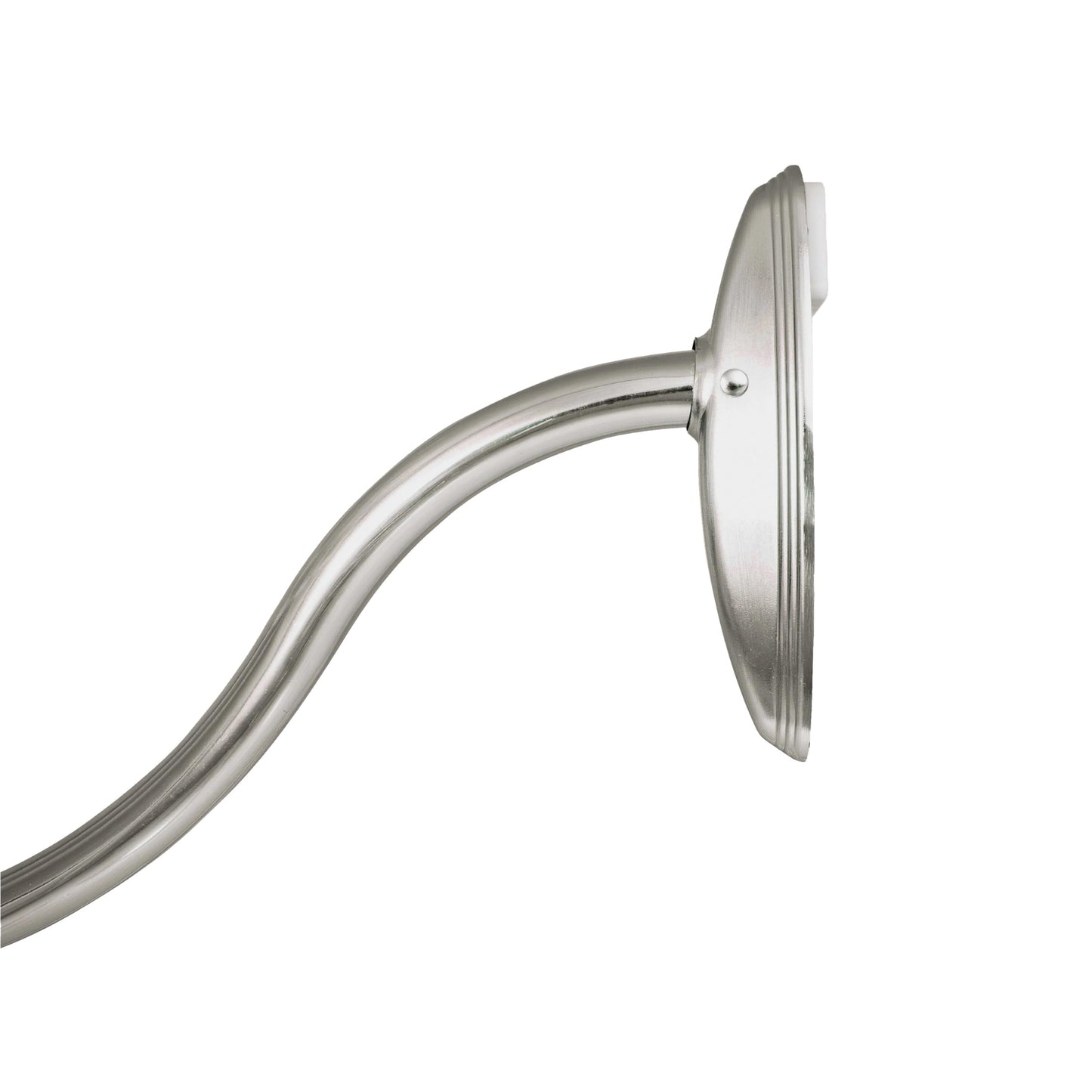 Kenney KN60961 Twist & Fit No Tools Camlock Tension 6" Curved Shower Curtain Rod with Non-Slip, Non-Scratch Ends, 57-72" Adjustable Length, Brushed Nickel, 1" Diameter Rust Resistant Steel Tube