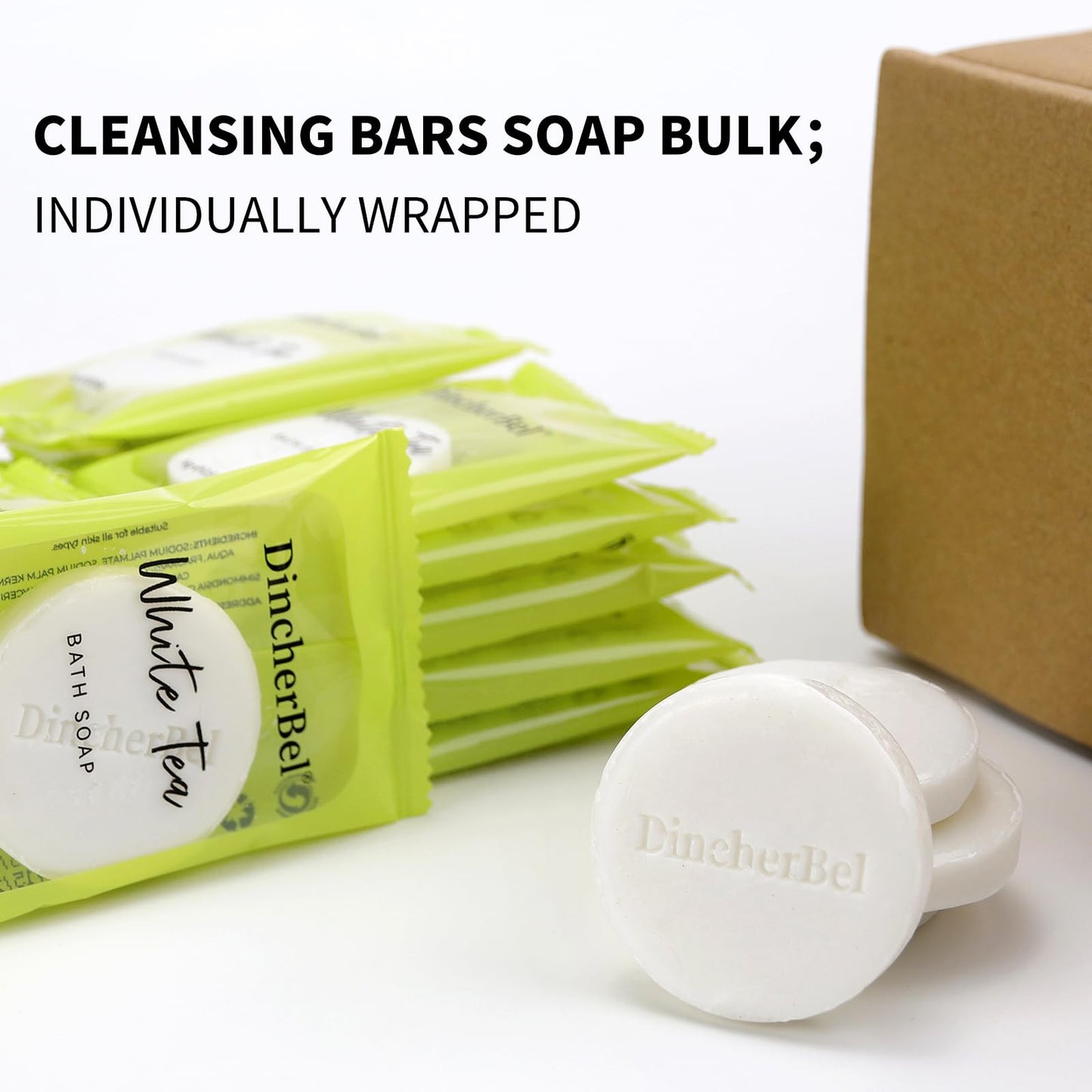 200 Pack 0.5oz Travel Soap, Mini Round Cleansing Bars Soap Bulk Travel Size, Individually Wrapped Toiletries Amenities for Hotel, Airbnb, Shelter, Camping and Traveling