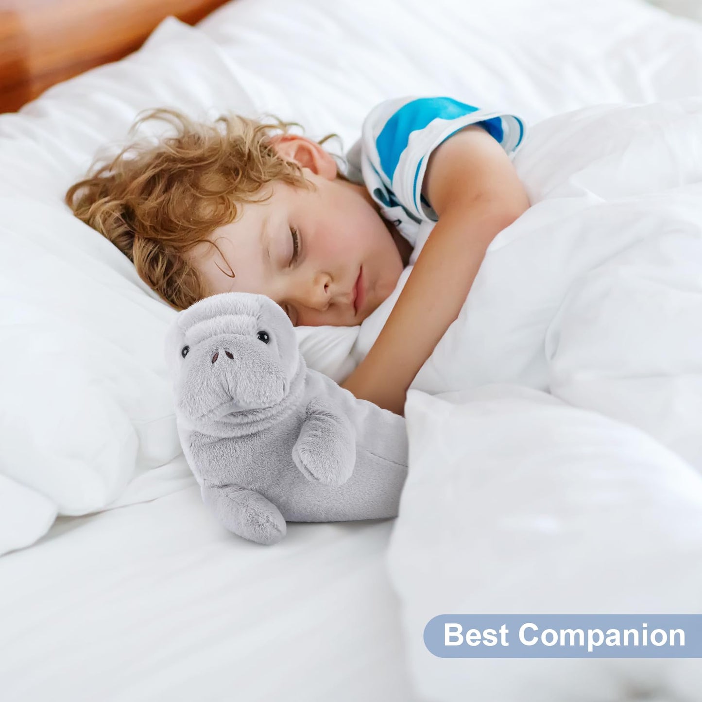 SuzziPals Coolable & Warmable Manatee Stuffed Animals, Microwavable Stuffed Animal Heating Pad for Soothing & Releaxation, Cute Stuffed Animals Plush Toy, Manatees Gifts