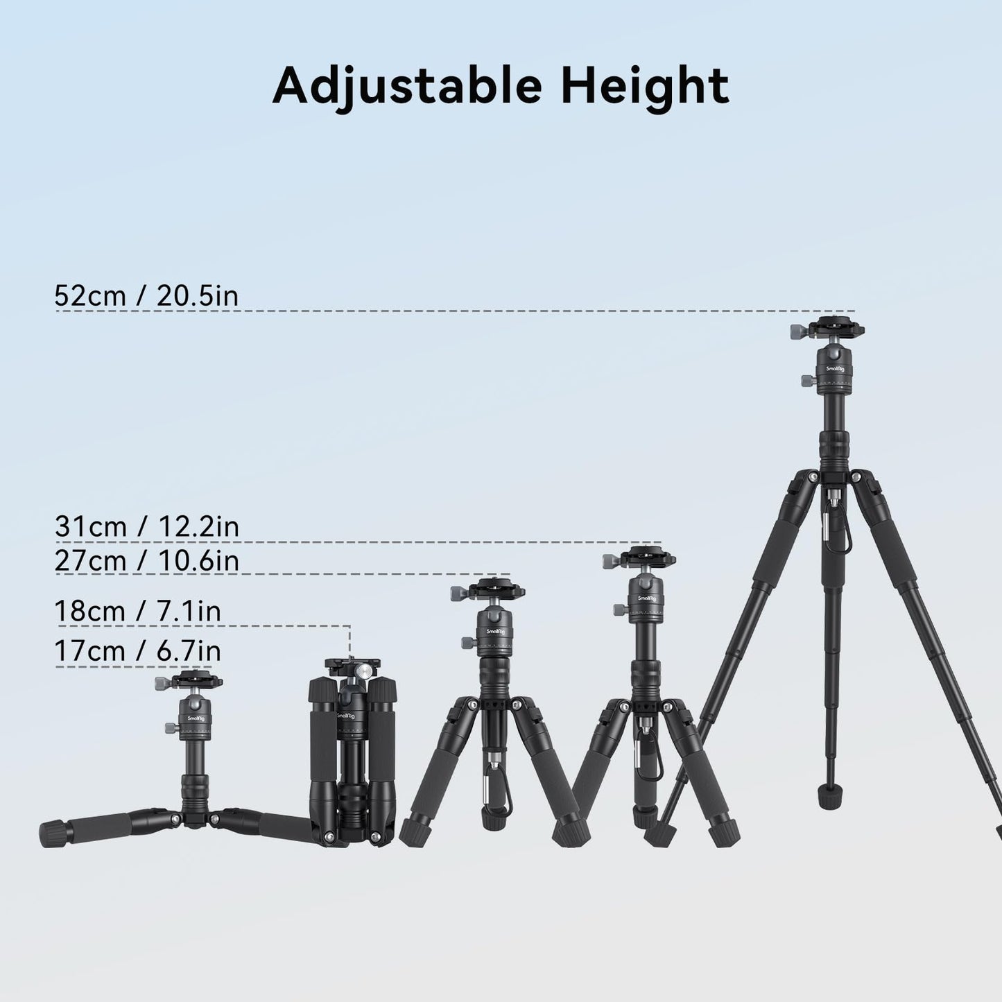 SmallRig VT-20 Aluminum Mini Tripod, 20" Desktop Tripod with 360° Ball Head, Compact Desktop Tripod for DSLR Camera Video Camcorder, Load up to 13lb/6kg-4289