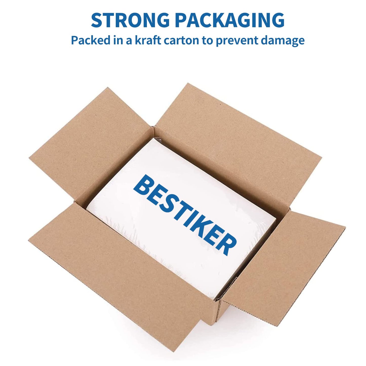 BESTIKER Half Sheet Shipping Labels - 1000 Counts, 8.5” x 5.5” Self Adhesive Shipping Label White Internet Mailing Labels 2 Per Page, Laser & Inkjet Printer Compatible [500 Sheets 8.5” x 11”]