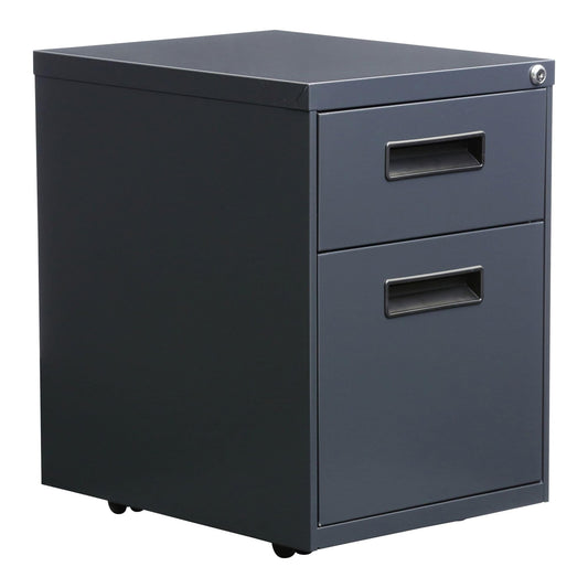 Alera ALE Two-Drawer Metal Pedestal File, 14 7/8w x 19 1/8d x 21 3/4h, Charcoal