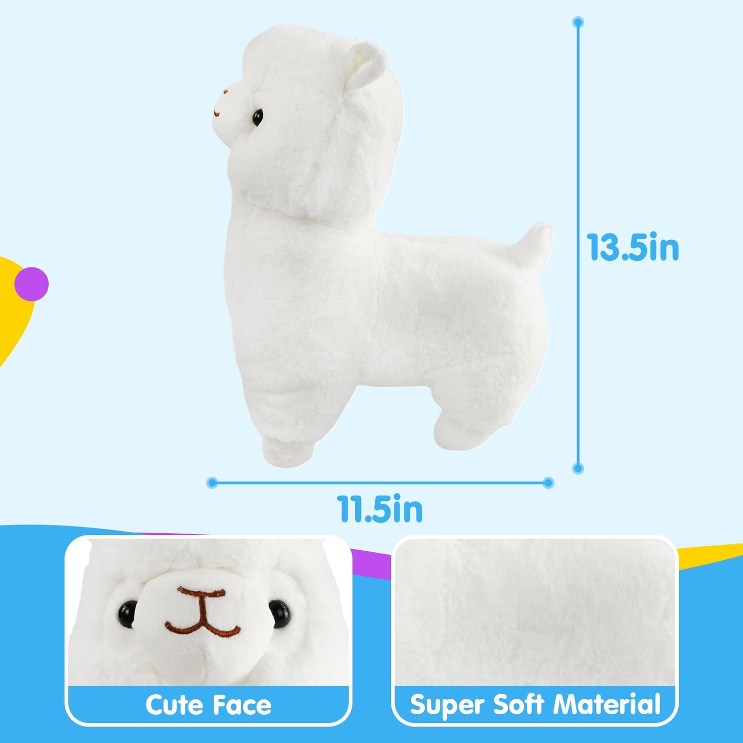 Bstaofy 14" Light up Llama Stuffed Animal Plush Toy LED Soft Blushing Alpaca Night Light for Kids Christmas Birthday Halloween Festival Gifts