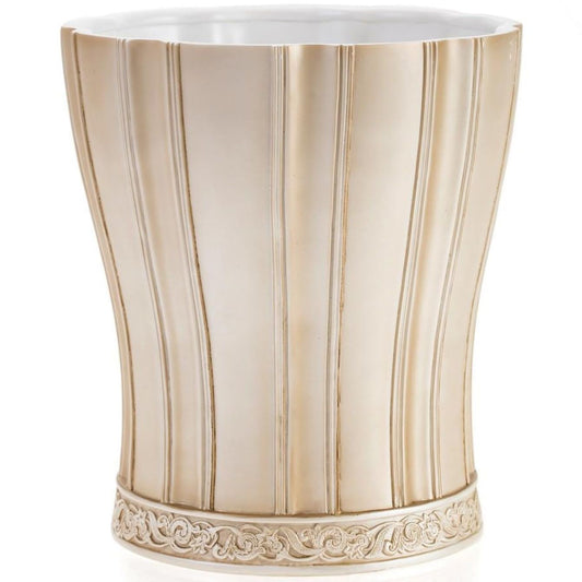 Creative Scents Victoria Bathroom Trash Can 1.32 Gal / 5L - Decorative Bathroom Wastebasket - Durable Beige Waste Bin - Waste Basket for Bathroom, Bedroom, Powder Room or Living Room Decor