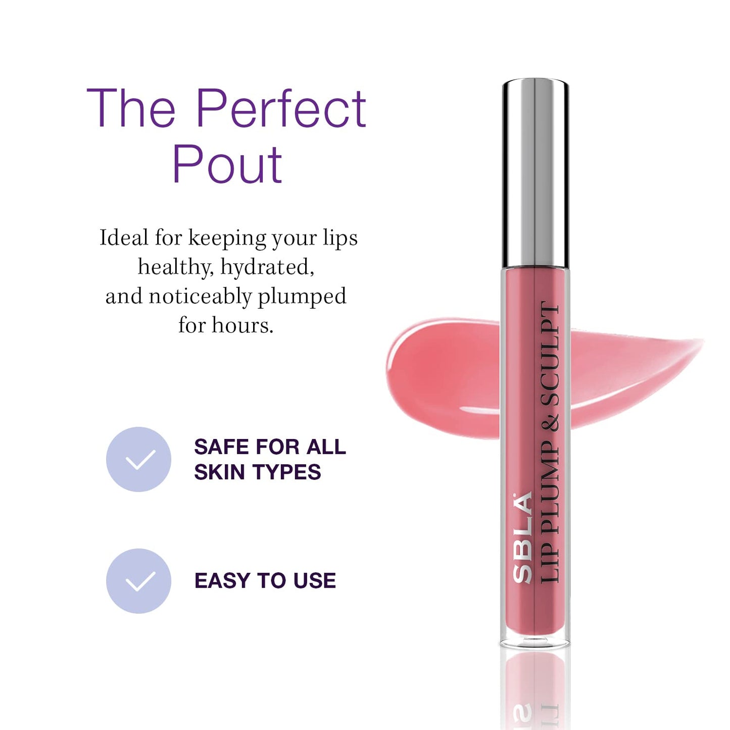 SBLA Beauty - Double The Plump - Lip Plump & Sculpt 11 Fl Oz / 325ml - Lip Plumper - Fuller & Firmer Lips, With Hyaluronic Acids & Peptides - Instantly Plumps, Enhances Hydrates, Reduces Fine Lines