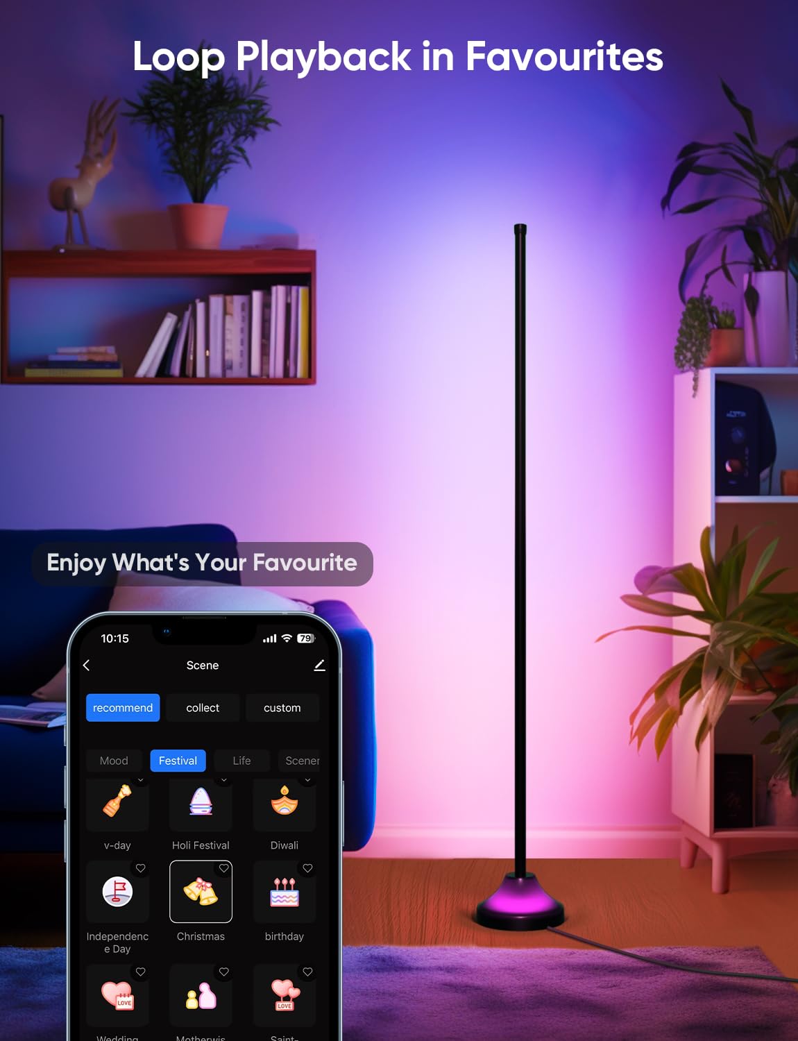 RGB&IC Smart Corner Floor Lamp – 20 W/1100 lm, 24‑Zone DIY & Music‑Sync LED Standing Lamp, App & RF Remote Control, Alexa & Google Home Compatible, Durable Aluminum‑Alloy Base for Living Room Bedroom