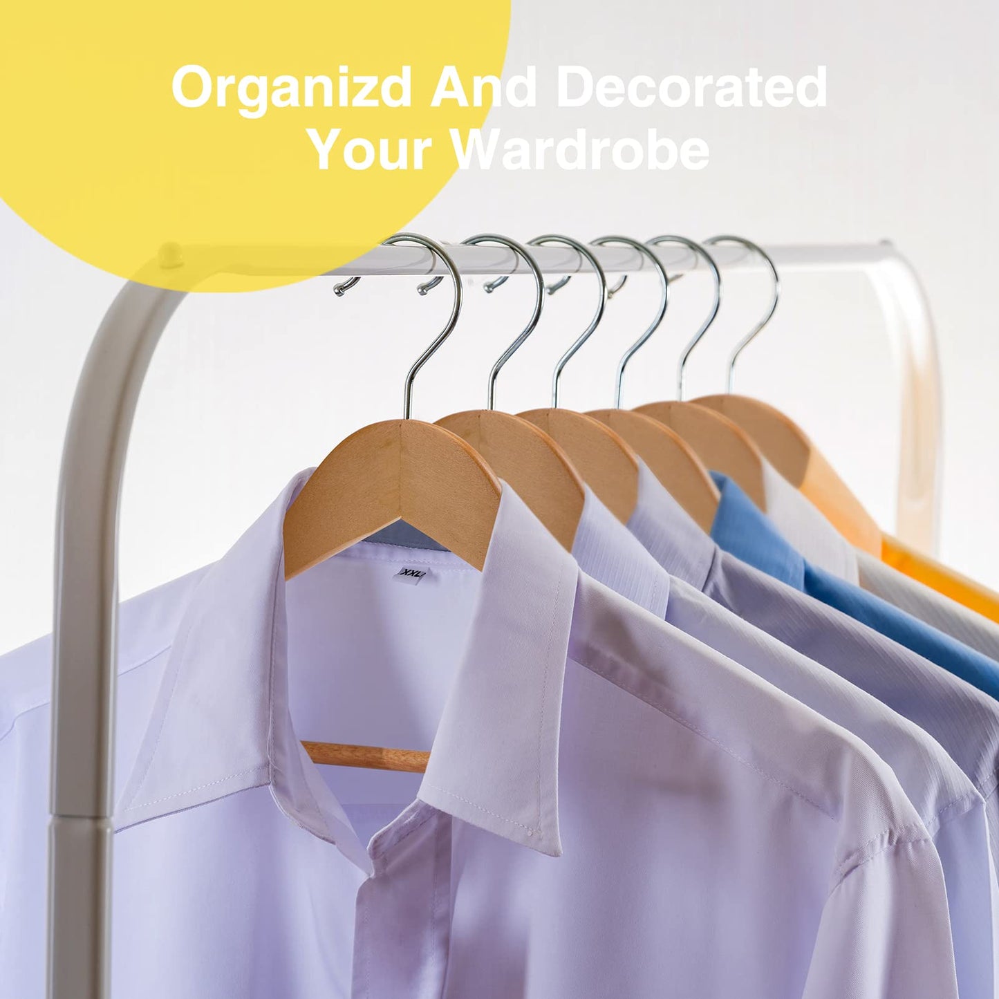 Uinicor Wooden Hangers - 60 Pack - Clothes Hanger for Daily Used,Heavy Duty Wood Hangers with Precisely Cut Notches,Coat Hanger for Closet, Clothes Hangers for Shirt Suit Dress (Natural)