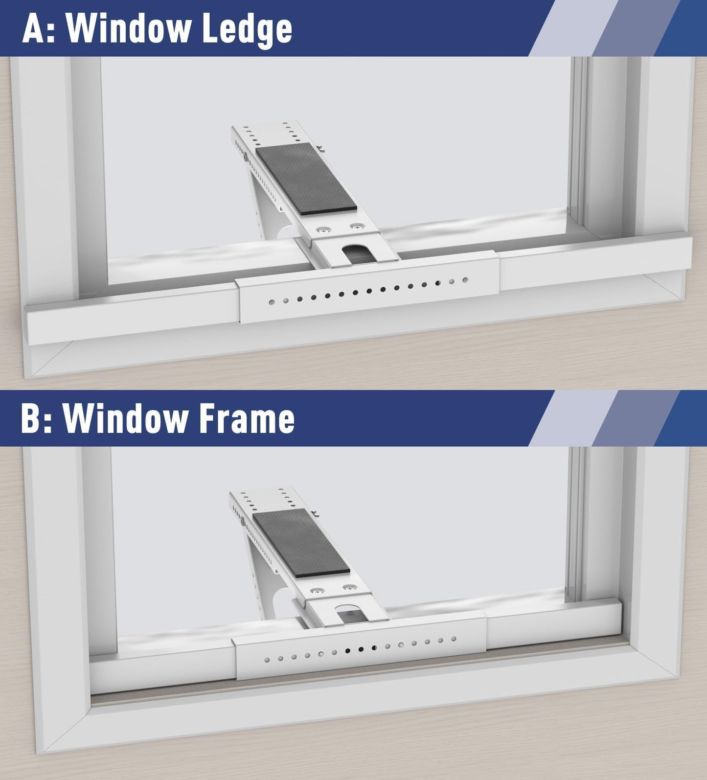 LEOPO No Drilling Air Conditioner Support Bracket, HVAC Brackets Fits Single & Double-Hung Windows, Heavy Duty Single Arm Support Window AC Bracket，Holds Up to 165lbs, for 5000-12000 BTU Units