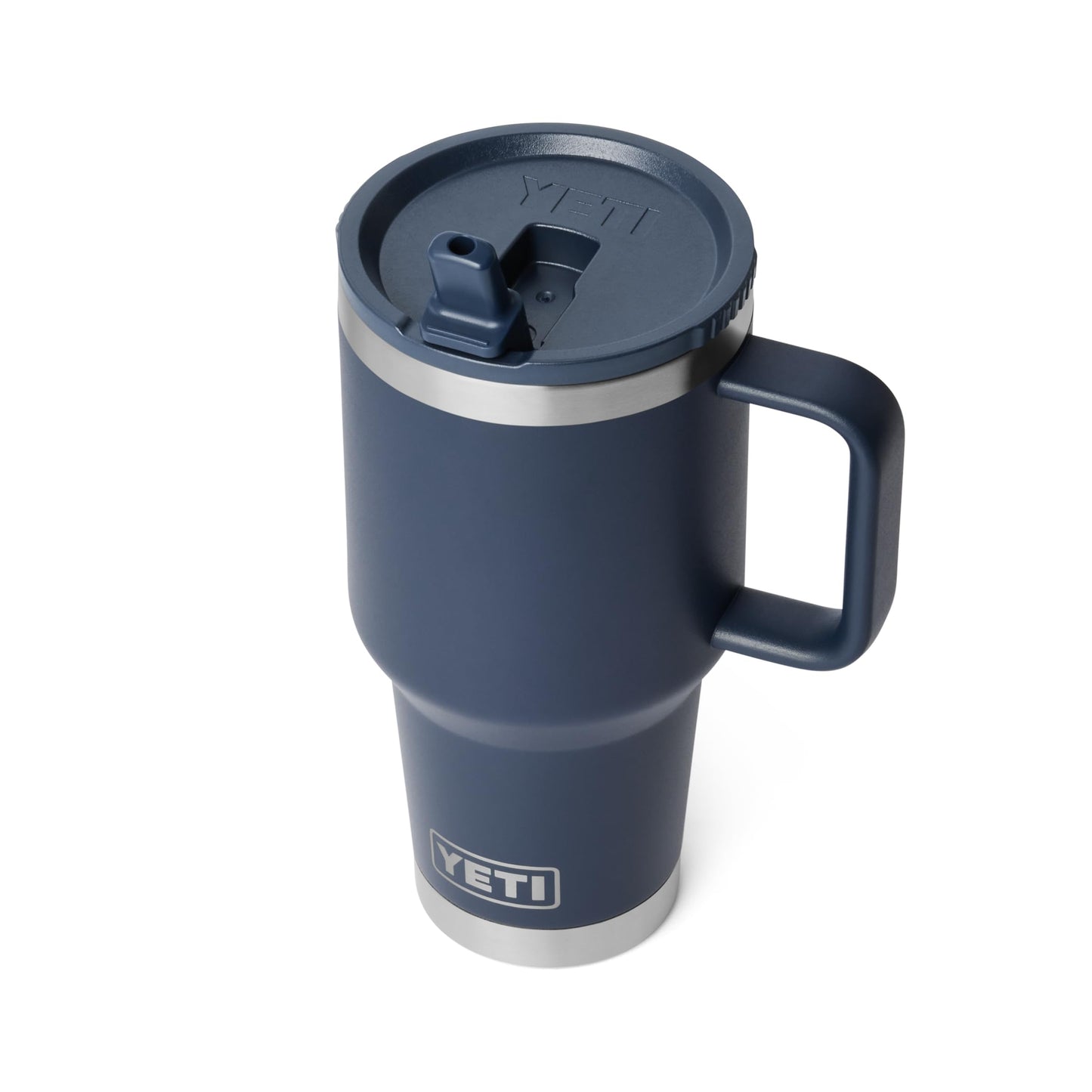 YETI Rambler 30 oz Travel Mug with Flip Straw Lid – Stainless Steel, Vacuum Insulated, Leakproof, Cup Holder Friendly, Navy