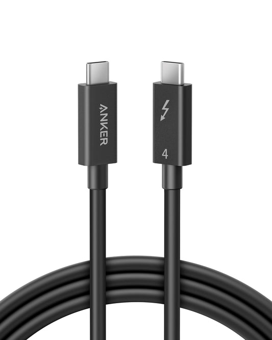Anker USB C to USB C Cable,Thunderbolt 4 Certified Type C Cord,8K/4K Display/40Gbps Charging Cable Compatible with USB 4,Thunderbolt 4/3,for MacBook,iPhone 16,and More (100W,6.6FT)