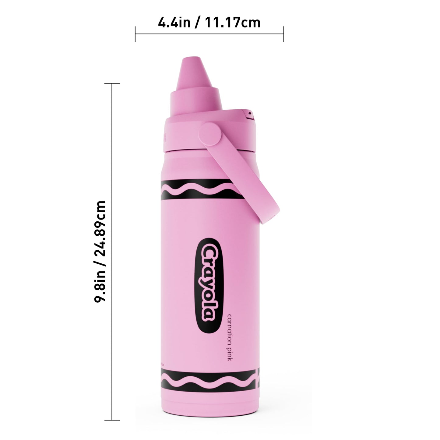 CamelBak Crayola Chug Insulated Stainless Steel Water Bottle, Cold Retention with Spill Resistant Lid for School and Everyday Hydration, 16oz, Carnation Pink