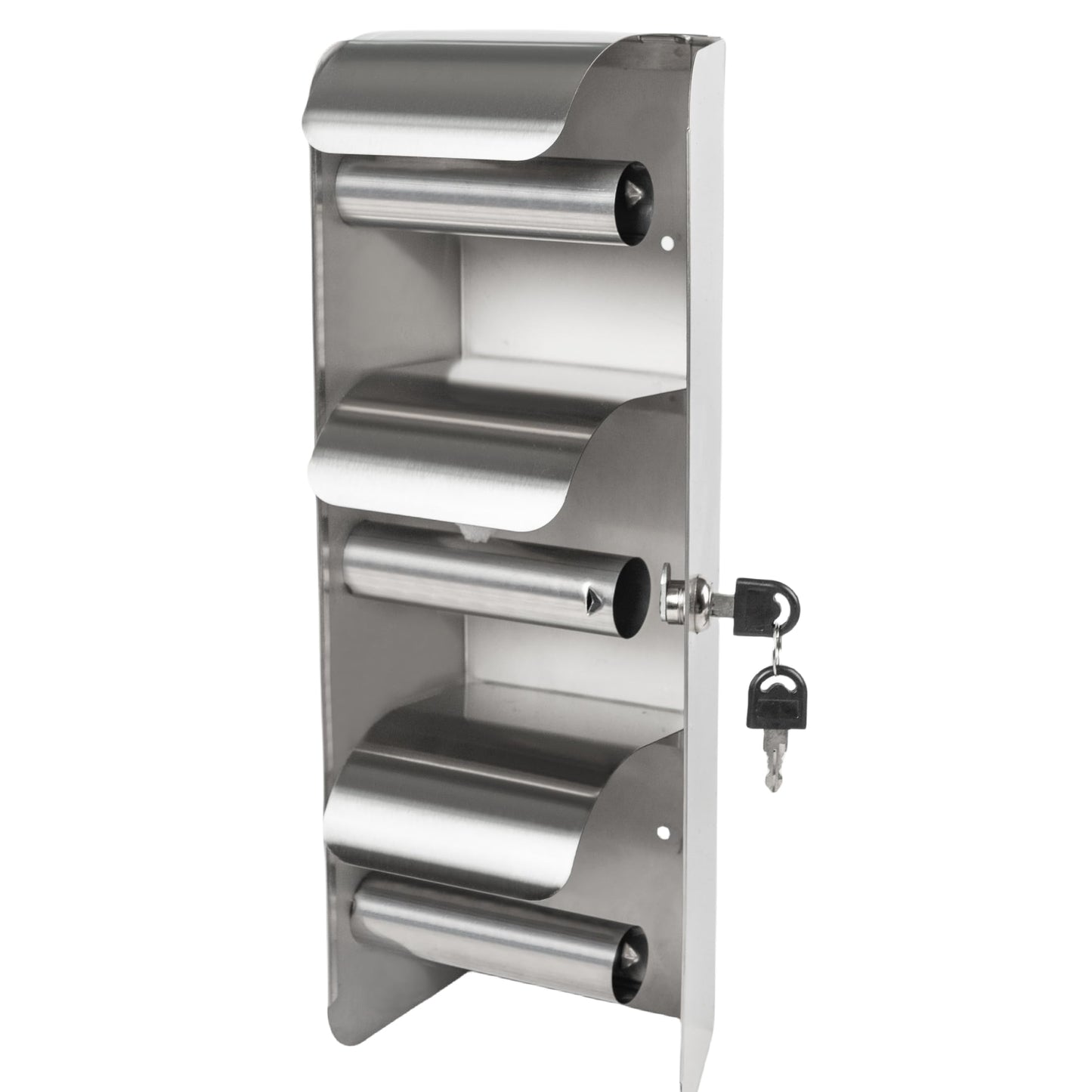Commercial Toilet Paper Dispenser - 3 Roll Stainless Steel Toilet Tissue Dispenser with Lock, Wall Mount - Double Roll Holder for Bathroom/Restroom (1, Silver)