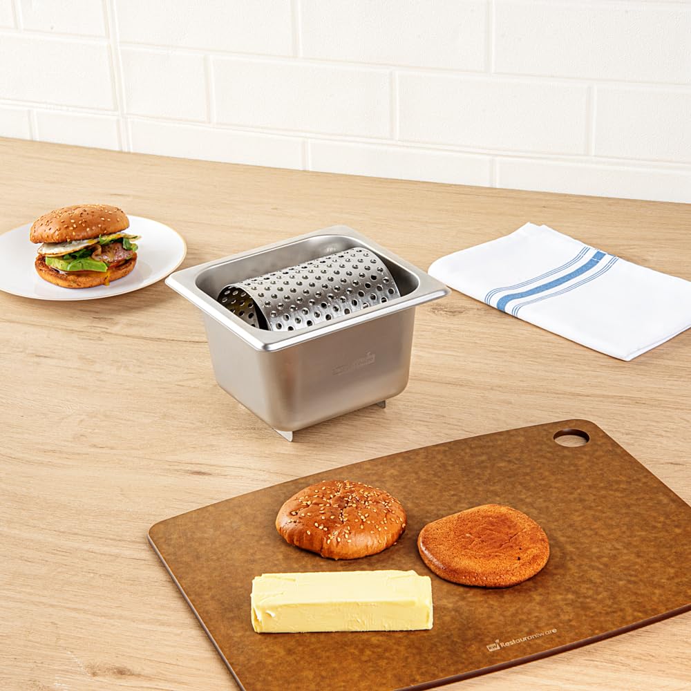 Restaurantware Met Lux Butter Spreader Roller 1 Durable Butter Wheel - Spreads Butter Evenly Raised Bottoms Stainless Steel Butter Roller For Griddle For Butter Sauces Or Oil