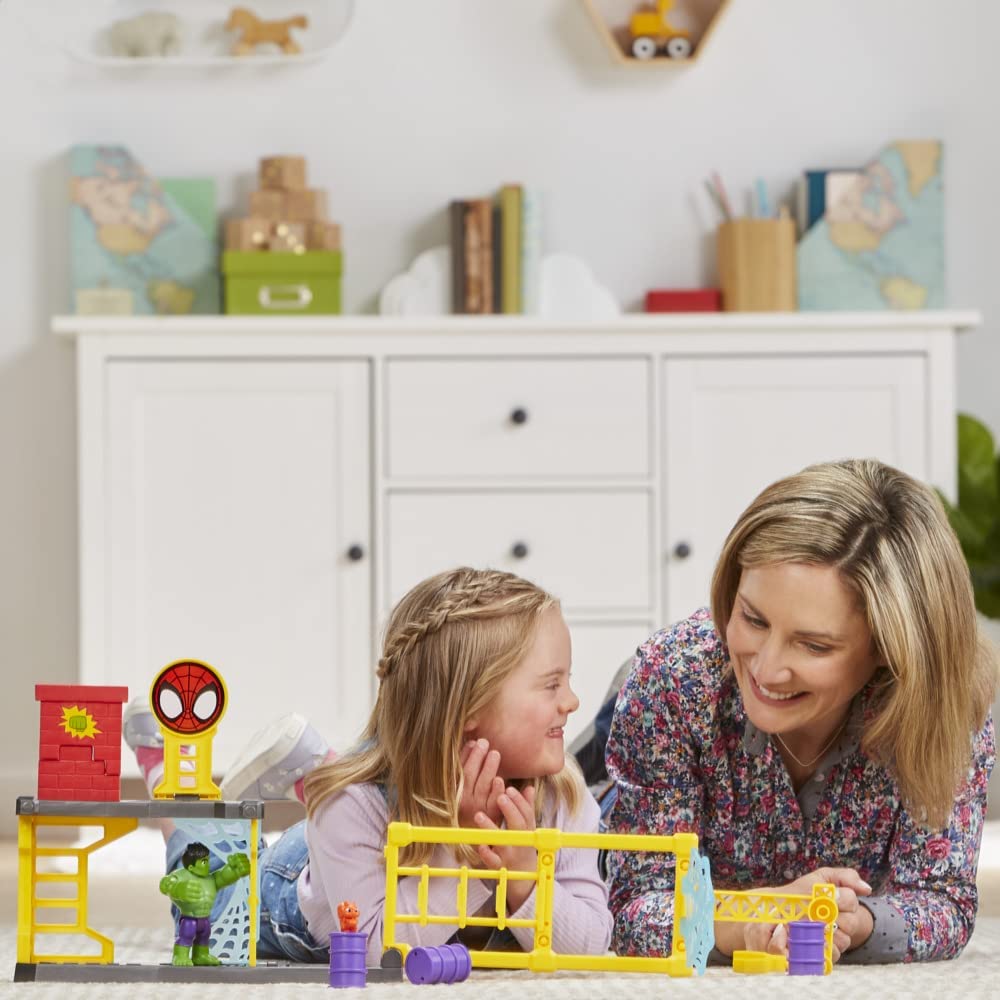 Marvel Spidey and His Amazing Friends Hulk’s Smash Yard Preschool Toy, Hulk Playset with Toppling Tower and Smash Wall, Kids Ages 3 and Up (Amazon Exclusive)