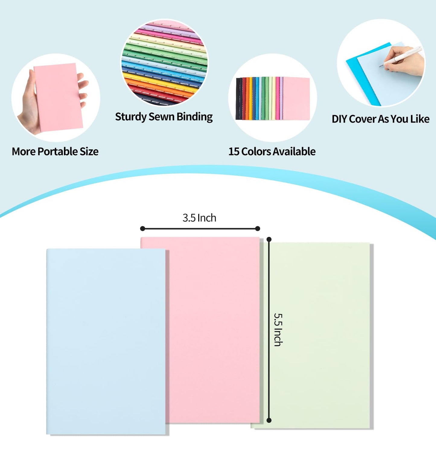 ALKALO 150 Pack Mini Pocket Colorful Lined Notebook Bulk, Journals Bulk, Small Notebooks 3.5x5.5, 30 Sheets/60 Pages, Mini Notebooks for Traveler, Students, School Supplies(Lined-150 pack, 15 Colors)