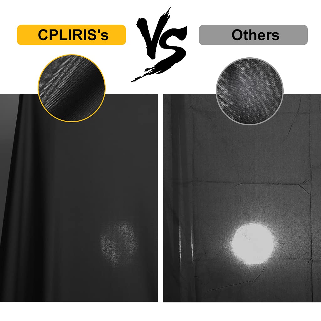 CPLIRIS 10x20ft Black Backdrop for Photography, Pure Polyester Black Photo Booth Backdrop Collapsible Black Screen Curtain with for Portrait Photoshoot, Party and Video