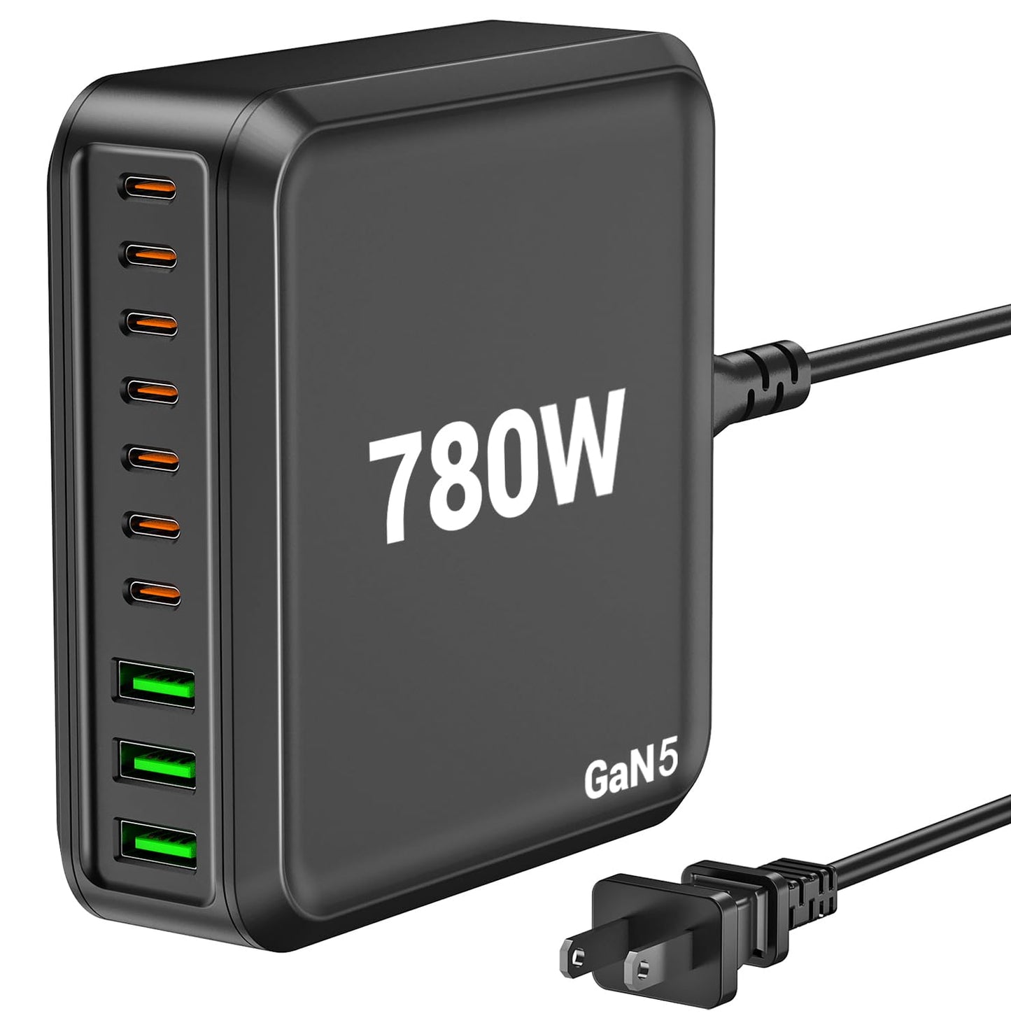 780W USB C Charger Block Fast 10-Port USB C Charging Station GaN PD 120W Laptop Charger Adapter for MacBook Pro/Air, DELL, iPad, iPhone, Samsung Galaxy