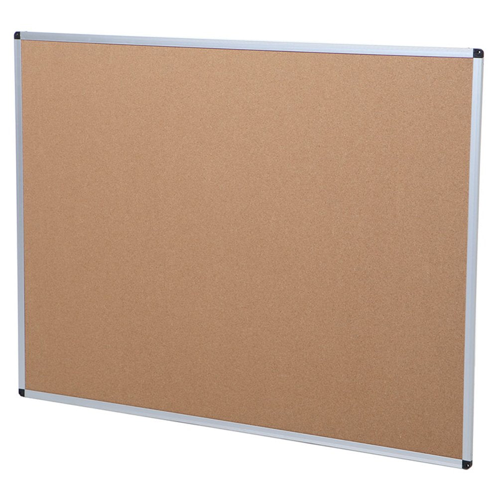 VIZ-PRO Cork Notice Board, 48 X 36 Inches, Pack of 2, Silver Aluminium Frame