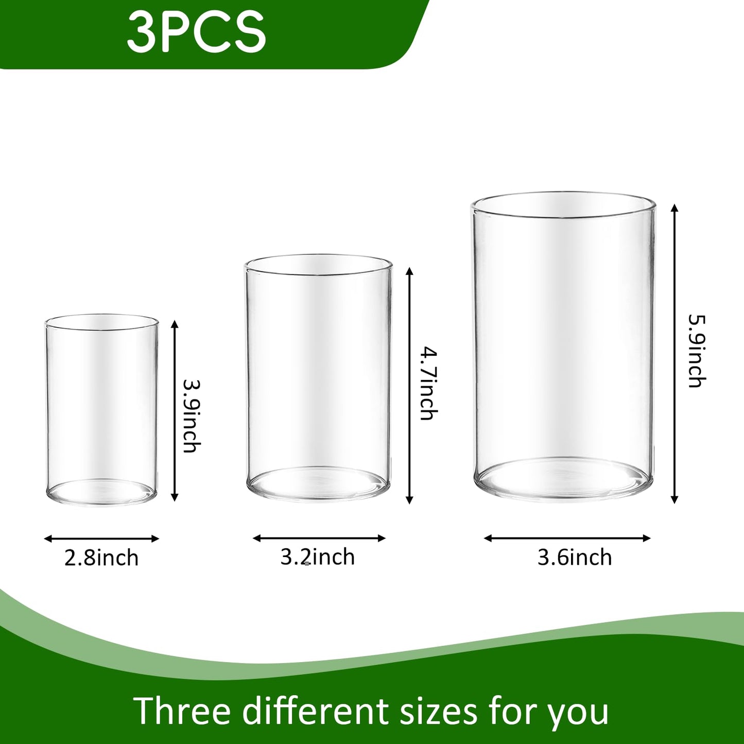 36pcs Glass Vase Cylinder for Centerpieces 4,4.7,6Inch Tall Small Flower Glass Clear Home Decor Centerpiece Table Flower Vase Decorations for Wedding＆Holiday