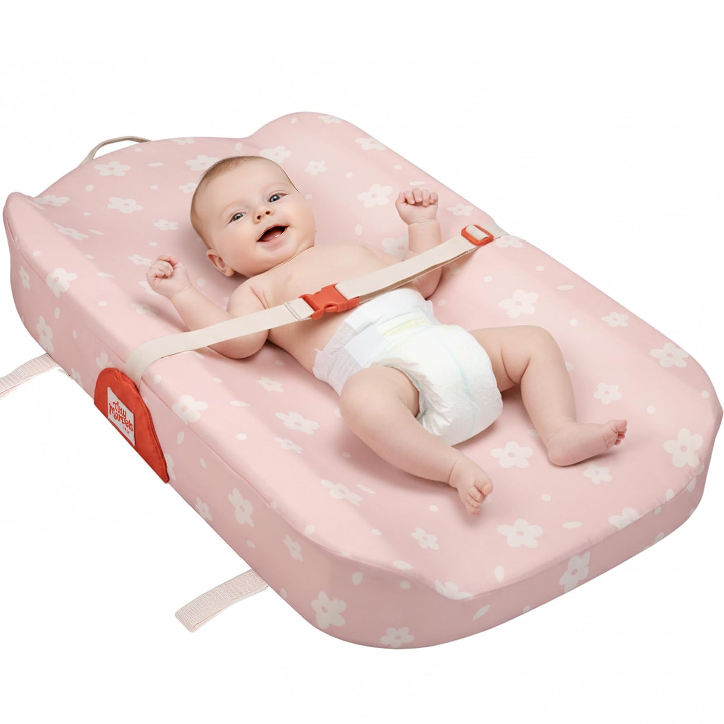 Tiny Marvels Baby Changing Pad with Cover, Waterproof Diaper Changing Pad with Non-Slip Base, Soft Contoured Changing Pad for Dresser, Nursery & Travel