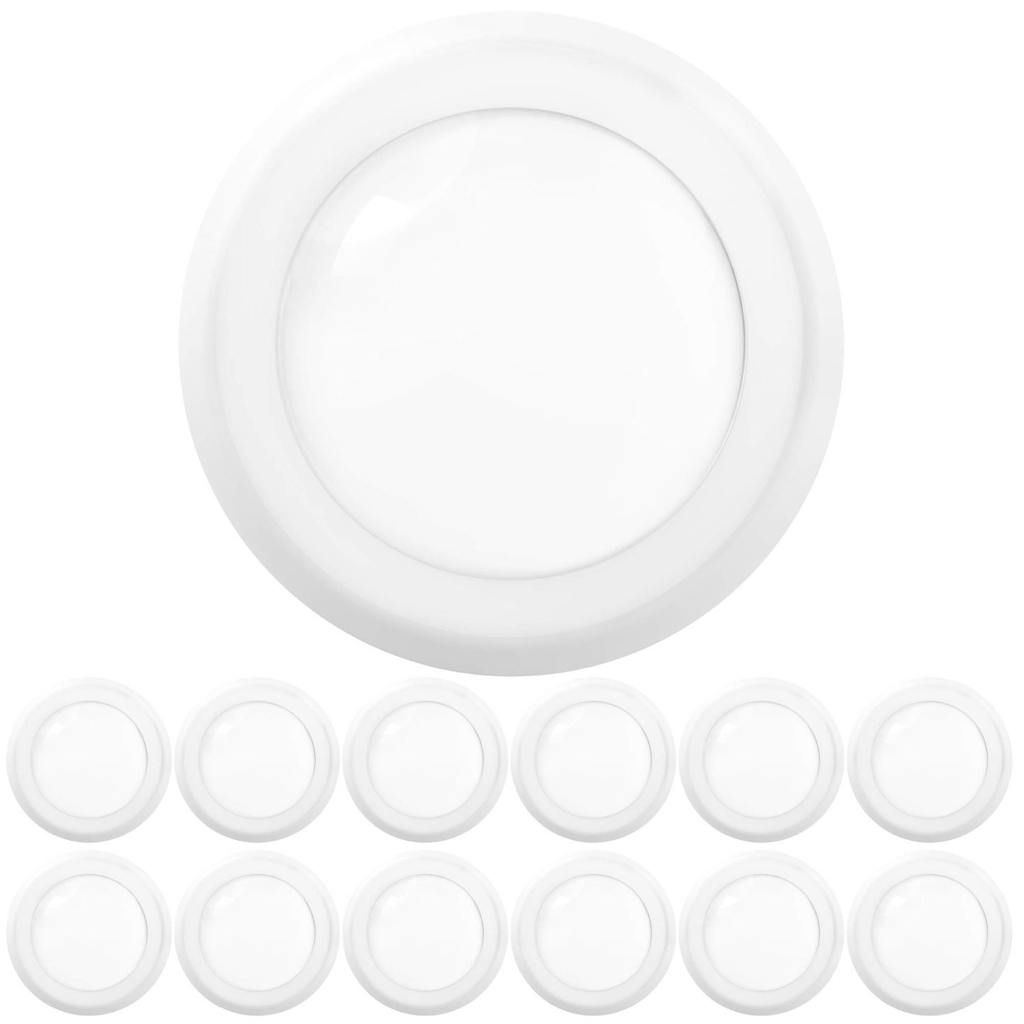 Sunco Lighting 12 Pack 5/6” LED Disk Lights Flush Mount Ceiling Light Fixture Recessed 6000K Daylight Deluxe, 100W Equivalent 15W, 1050LM, Dimmable Low Profile Surface Mount ETL.