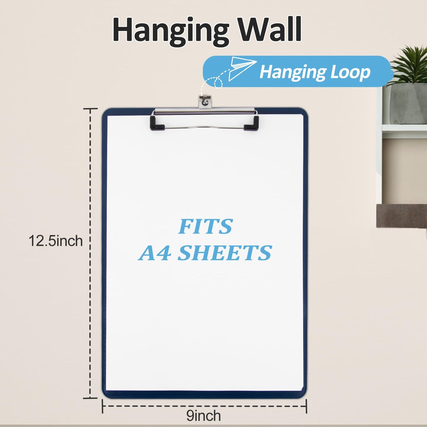 Principal Lines 16 Pack Plastic Clipboards with Low Profile Clip, Hanging Clipboards Bulk, Clip Boards 8.5x11 Holds 100 Sheets, A4 Letter Size Clipboard for Teacher, Students, Kids, School & Office