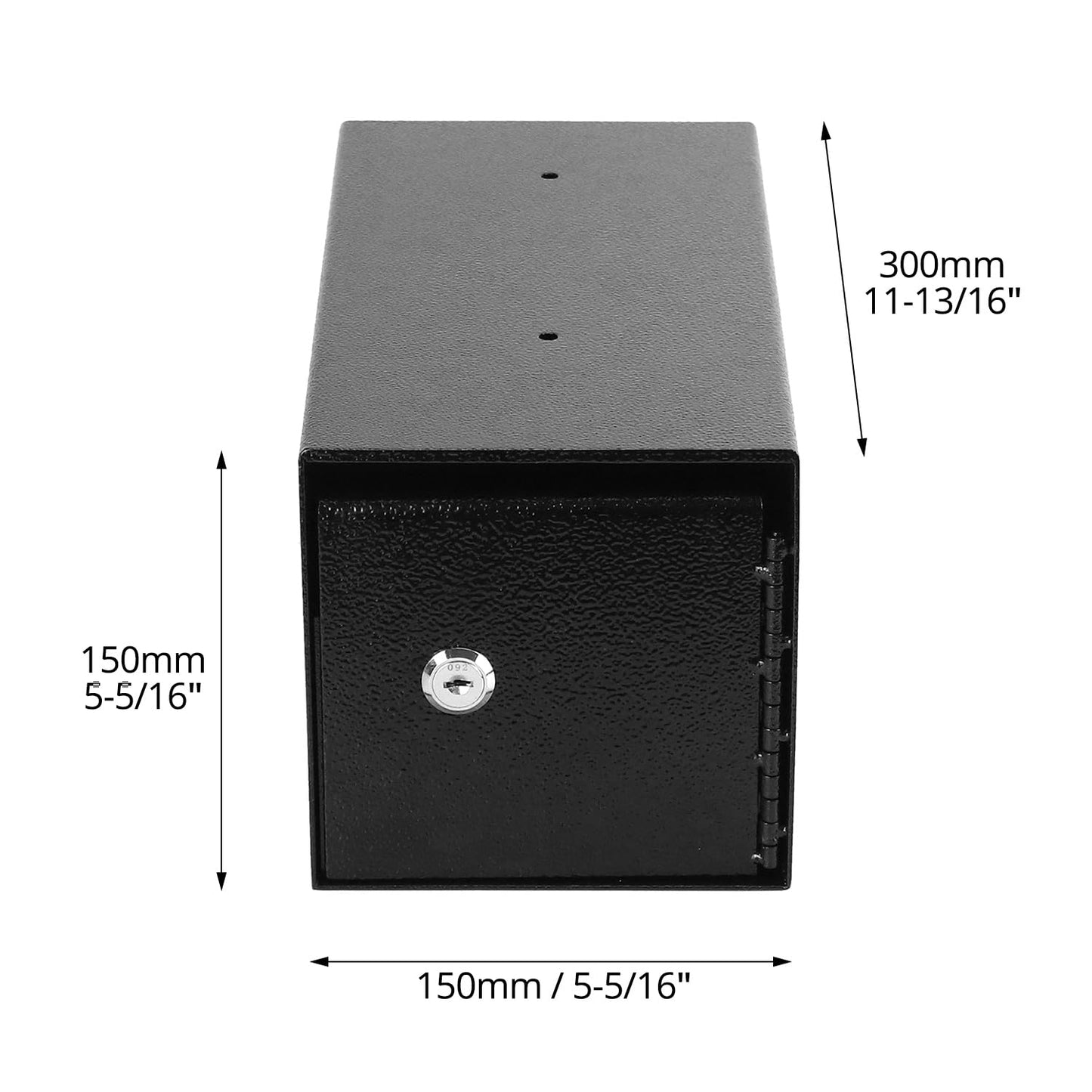 QWORK Heavy-Duty Key Lock Depository Drop Safe Lock Box with Anti-Theft Slot for Cash,Key, Receipts, Document Storage - for Small Businesses, Retail
