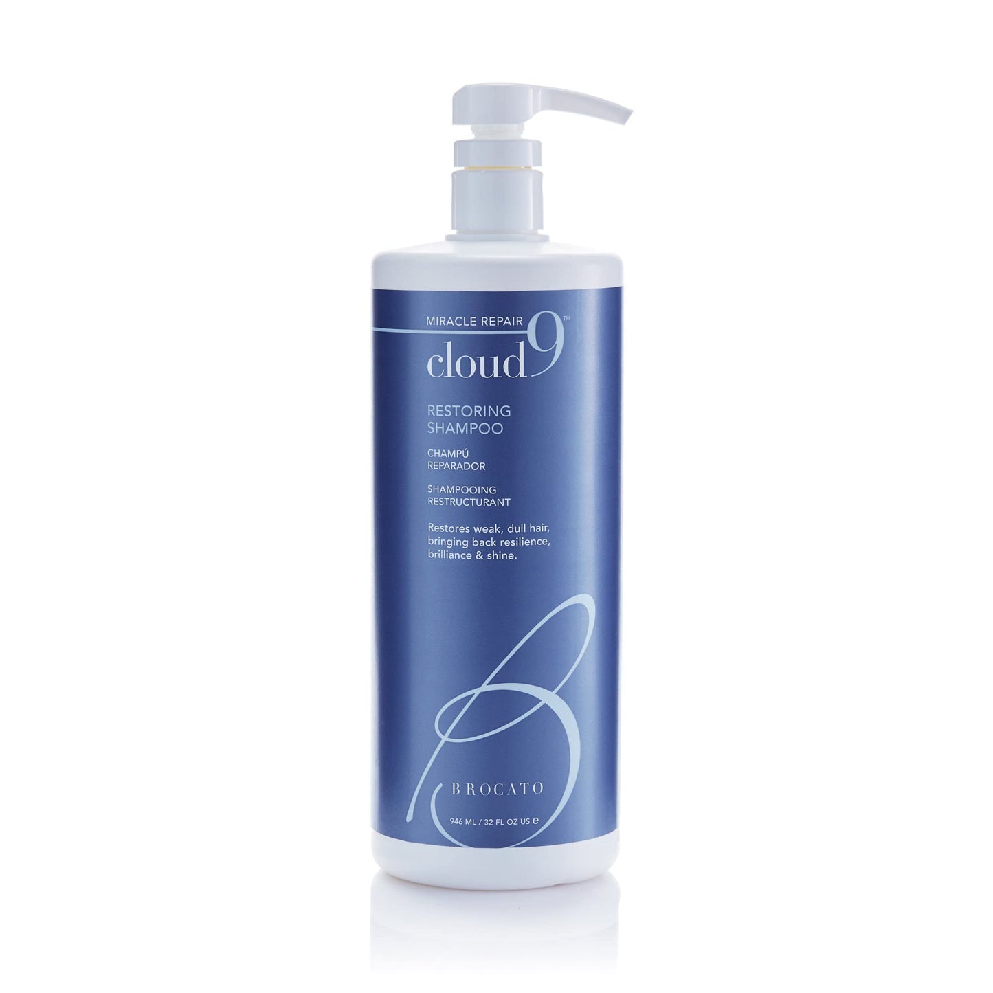 Brocato Cloud 9 Restoring Shampoo by Beautopia Hair: Miracle Repair Moisturizing & Revitalizing Shampoo - 32 oz