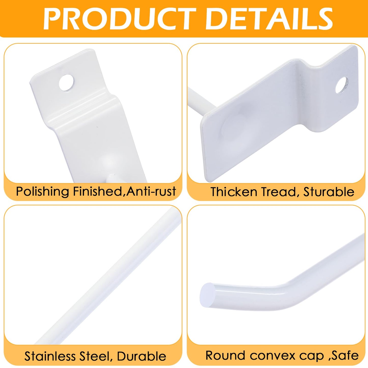 Moxweyeni 100 Pack Slatwall Hooks Slatwall Accessories Slat Wall Hanging Pegboard Hangers Slat Board Display Hooks for Retail Garage Organization Gridwall, White(5.9 Inch)