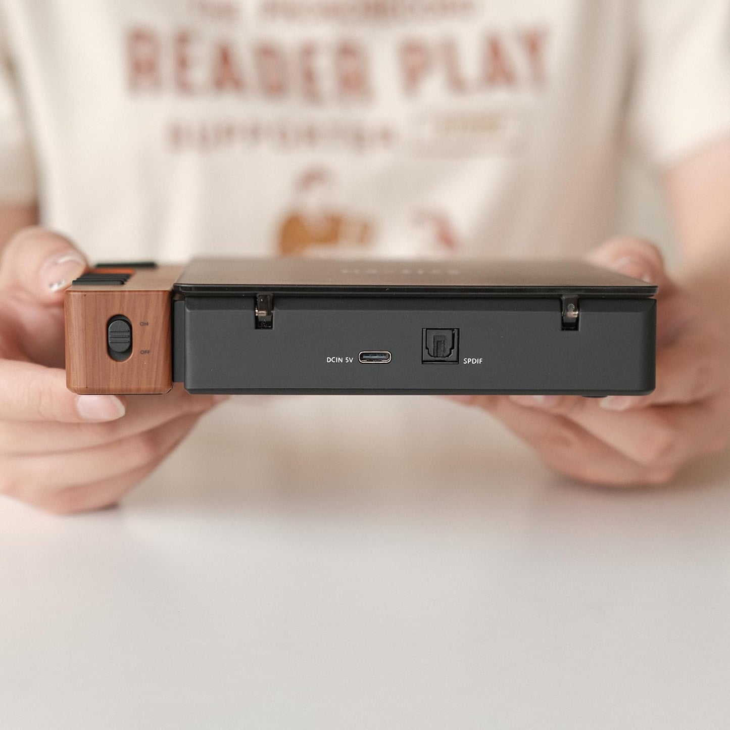 syitren R300 CD Player Portable Bluetooth Desktop Retro CD Players for Home,Without Speakers, Rechargeble Battery Small Compact Vintage CD Player,SPDIF Out,Brown