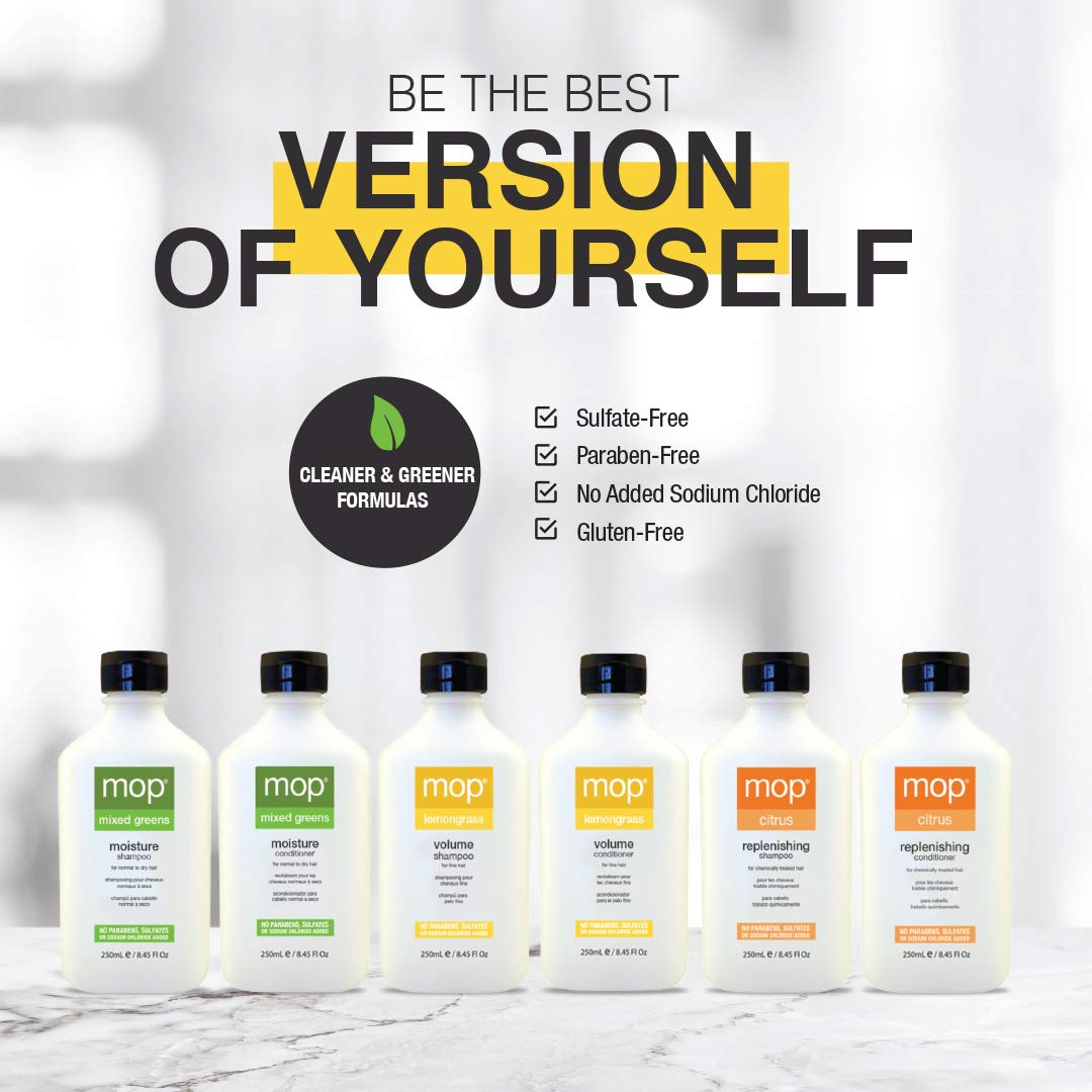 MOP Lemongrass Volume Shampoo No Parabens No Sulfates, Lemon, 33.8 fl. oz.