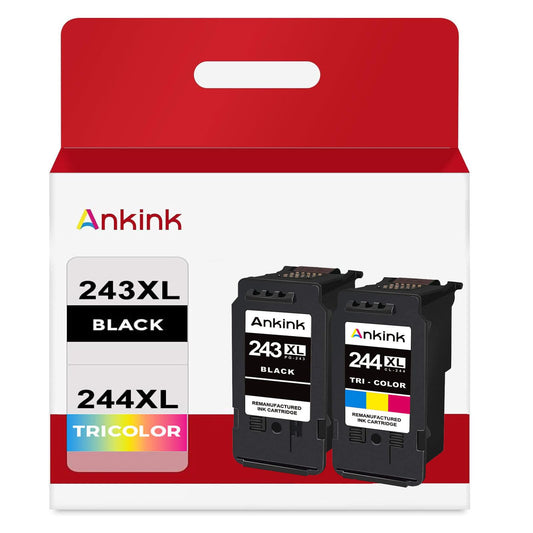 Ankink Compatible Ink Cartridge Replacement for Canon 243 244 243XL 244XL PG-243 CL-244 XL Cartridges (Black and Color 2-Pack) Fit for TR4520 MG2522 TS3322 TR4522 TS3122 MX490 MX492 MG2922 Printer