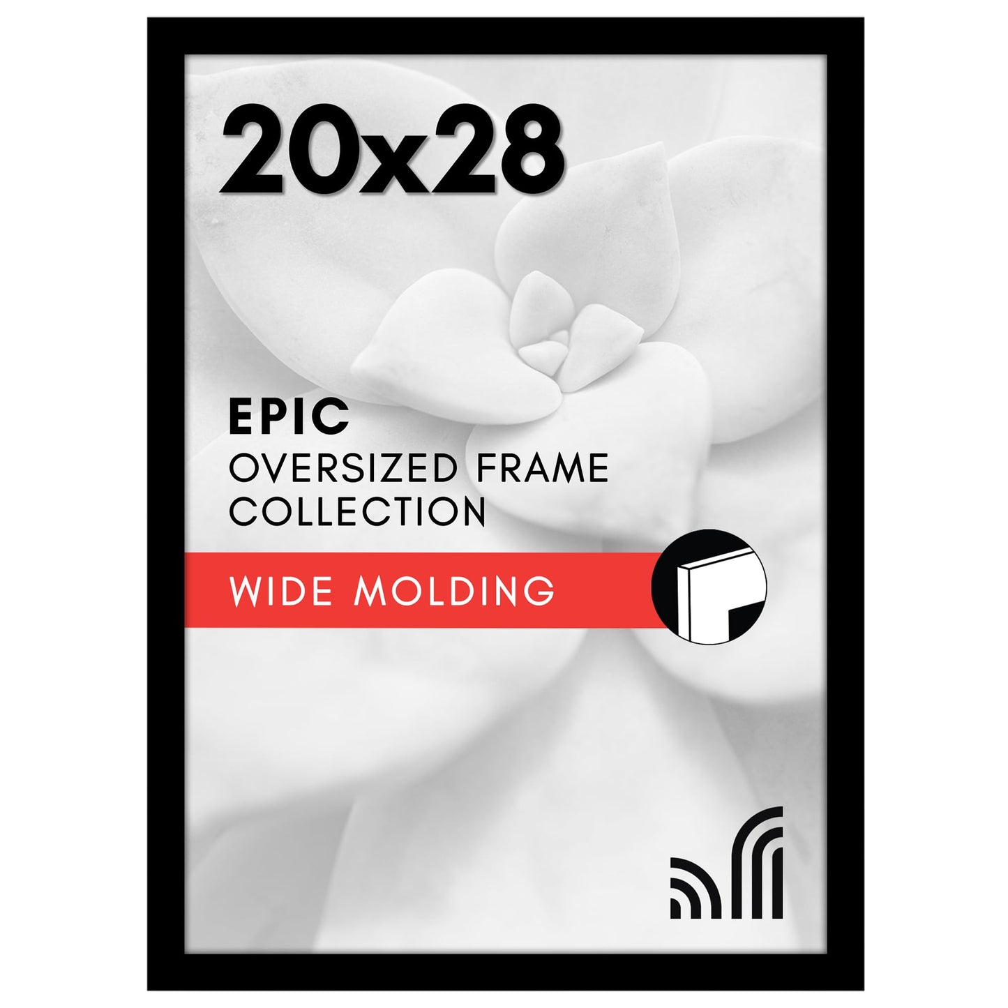 Americanflat 20x28 Poster Frame - Black Engineered Wood with Polished Plexiglass - Wide Picture Frame for Vertical or Horizontal Wall Display - Epic Collection - Black
