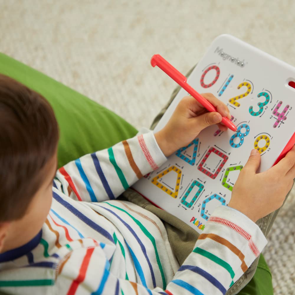 Magnatab Playskool Numbers and Shapes — Magnetic Board Toy Letter Tracing for Toddlers Learning and Sensory Drawing — for Kids Ages 3 and Up