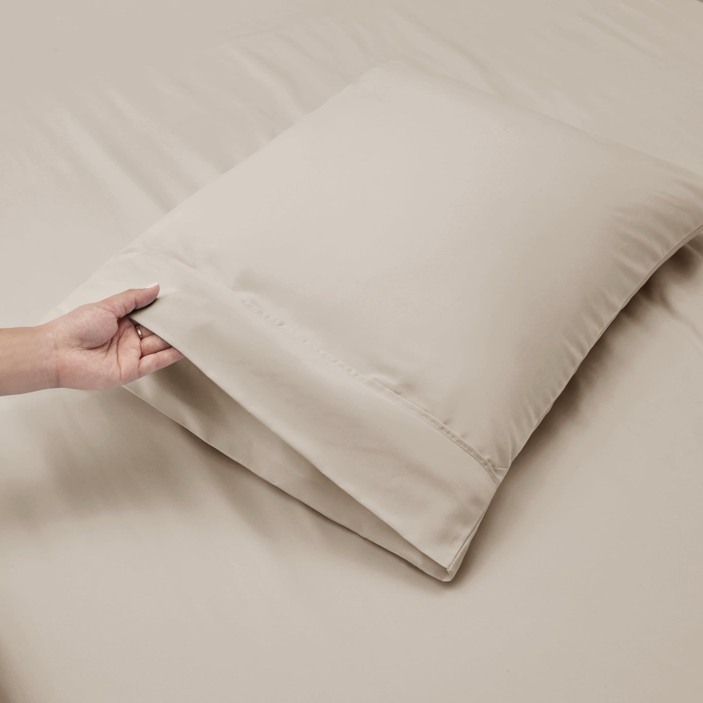 Hearth & Harbor Extra Deep Pocket Sheet Sets, Luxury Soft 6 Piece Bed Sheet Set Fits Mattress 18-24 Inches - Cal King Size, Linen