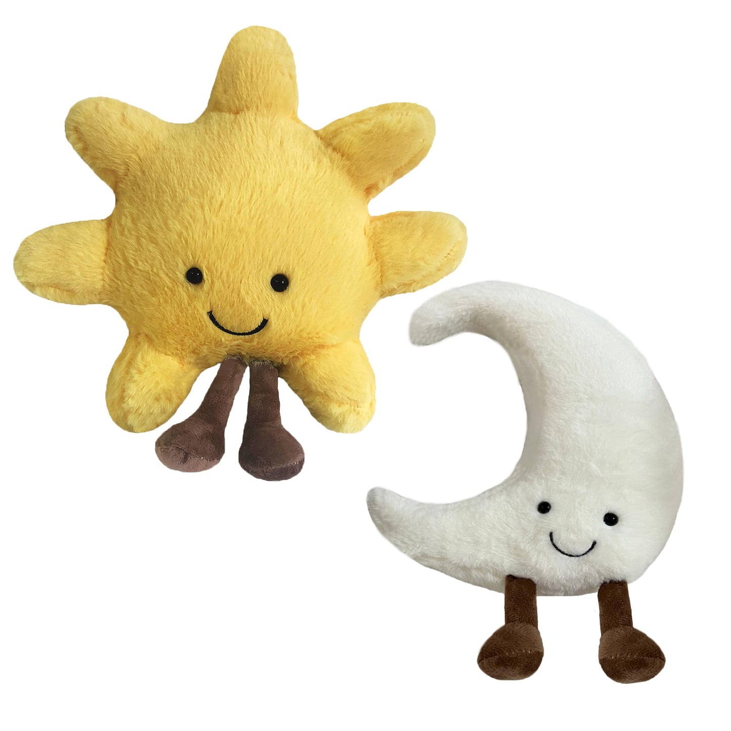 New Moon Sunshine Plush Toy Cute Smile Fun Filled Animal Pillow Soft Plush Toy for Children's Birthday Gift (Sun+Moon)