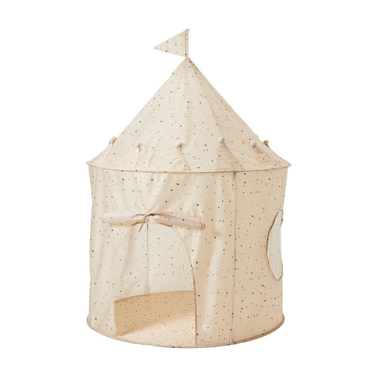 3 Sprouts Kids Play Tent - Sustainable Recycled Fabric – Fun Spacious Childs Playhouse for Indoor Games for Boys & Girls - Durable Fort Pop Up House for Toddlers & Children Age 3-10 - Terrazzo Beige