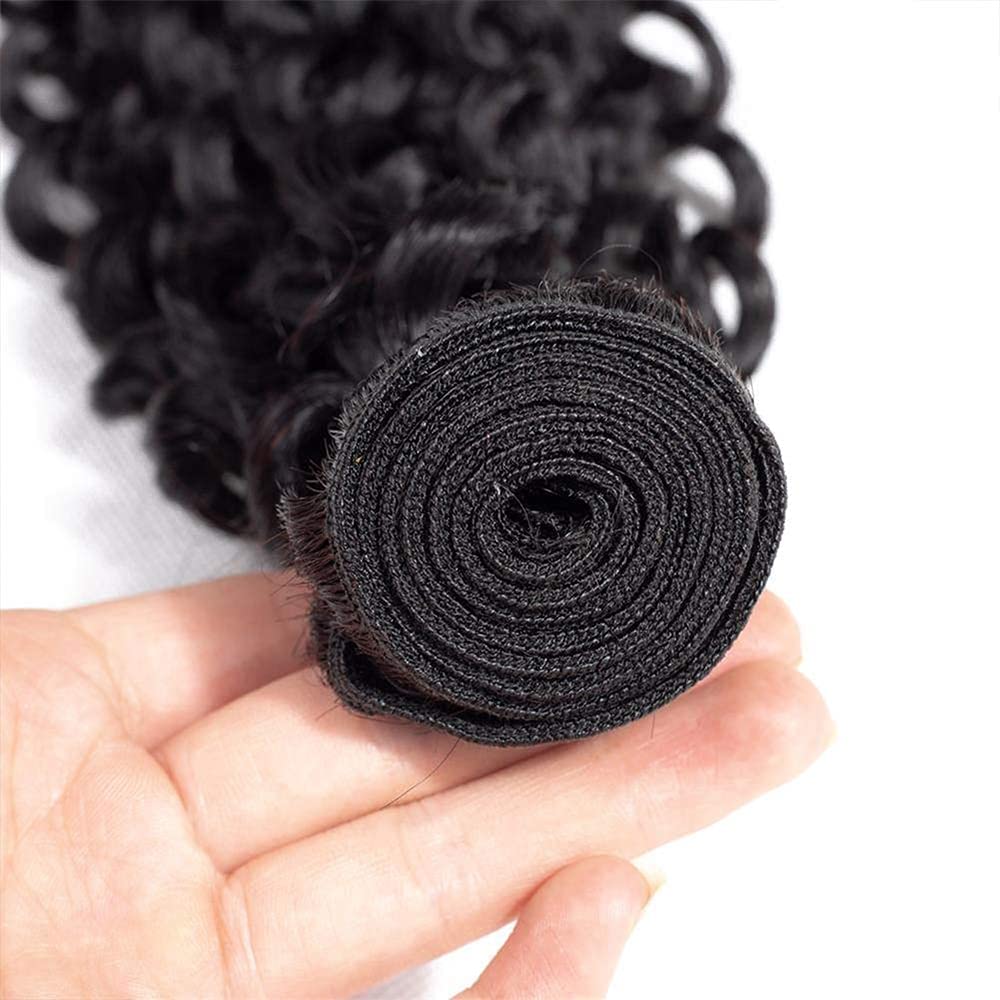 Ladiaryf Curly Weave Bundles Human Hair Brazilian Kinky Curly 3 Bundles Human Hair 300g Bundles 100% Unprocessed Virgin Hair Kinky Culry Bundles Double Weft Hair Bundles Natural Black 14 16 18 Inch