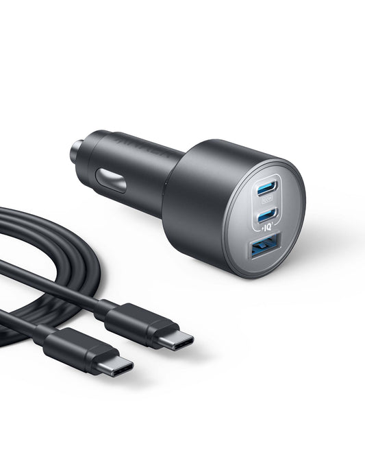 Anker iPhone 16 USB-C Car Charger, 167.5W Max 3-Port Ultra-Compact Type-C Fast iPhone Car Charger, for MacBook Pro/Air, iPhone 15/14 / 13 Series, Samsung S24 / S23, iPad Pro, AirPods, and More