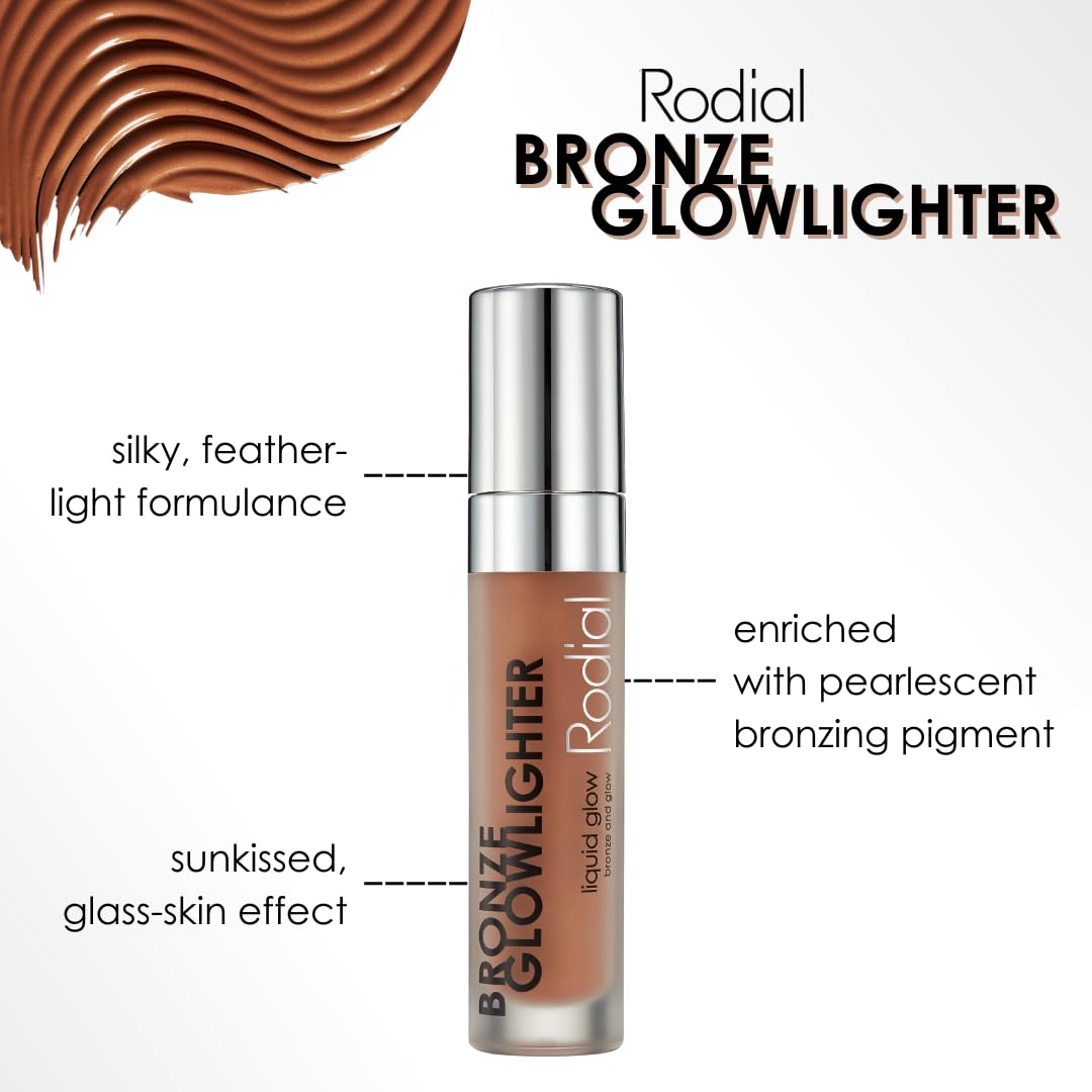 Rodial Bronze Glowlighter 0.2 fl oz, Cream Bronzer for Instant Skin Luminosity, Vit E Vit B Hydrating Liquid Bronzer for Contours and Whole Complexion, Light Formula, Pearlescent Bronzing Pigment