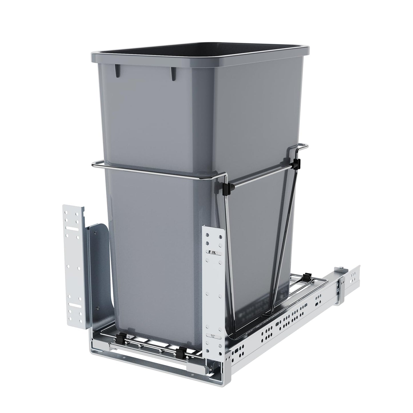 35QT Pull Out Trash Can for Under Sink Storage, Adjustable Sliding Drawer System, Doesn't Include Door Fittings (35 qt)