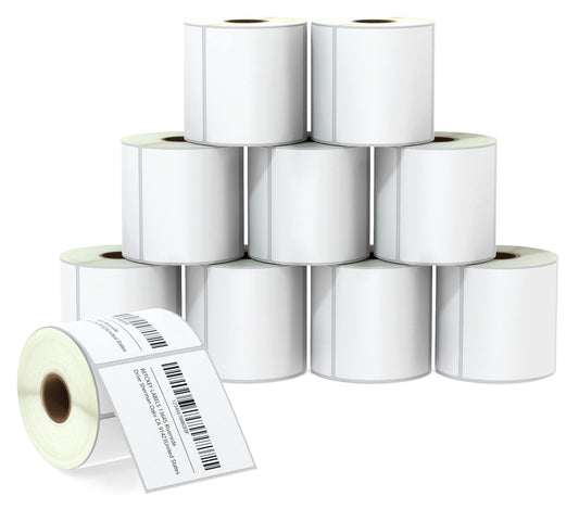 BETCKEY - 3" x 3" (76 mm x 76 mm) Multipurpose & Large Square Labels Compatible with Zebra & Rollo Label Printer,Premium Adhesive & Perforated [10 Rolls, 5000 Labels]